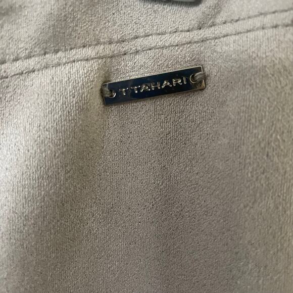 T Tahari Gray Faux Leather Leggings NWT Sz M - Picture 4 of 5